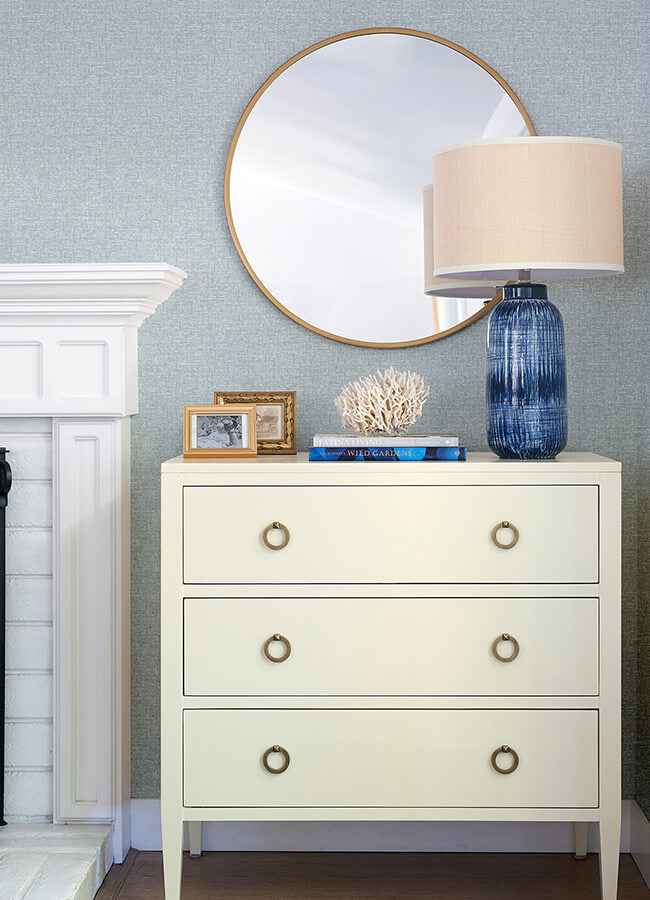 Minerva Sky Blue Texture Geometric Wallpaper - York Wallcoverings - 4121-26941 - York Wallcoverings Wallpaper