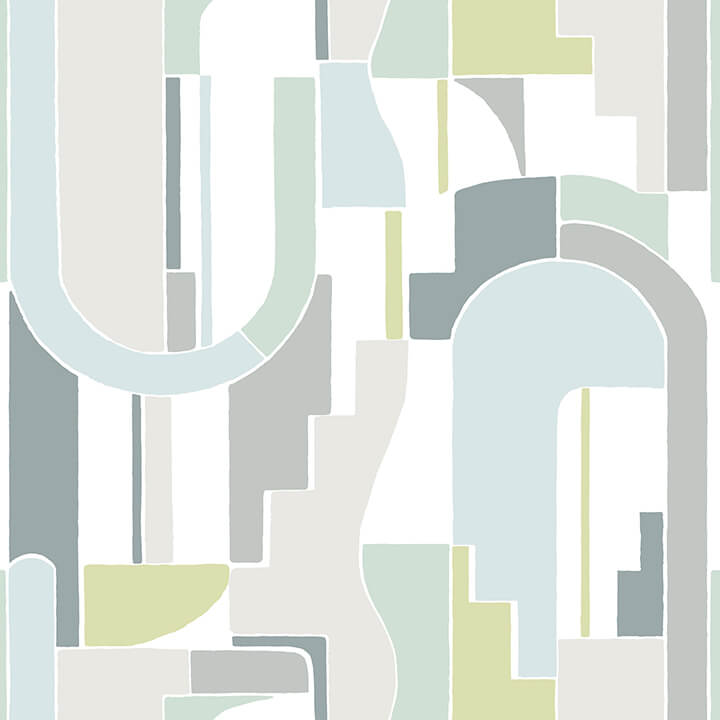 odele-sky-blue-geometric-archways-wallpaper-york-wallcoverings-4121-72200 - York Wallcoverings Wallpaper