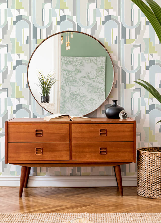 odele-sky-blue-geometric-archways-wallpaper-york-wallcoverings-4121-72200 - York Wallcoverings Wallpaper