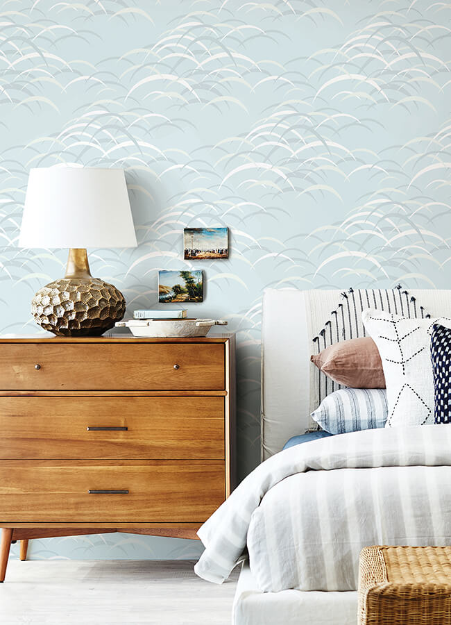 kasia-sky-blue-abstract-wallpaper-york-wallcoverings-4121-72210 - York Wallcoverings Papel pintado