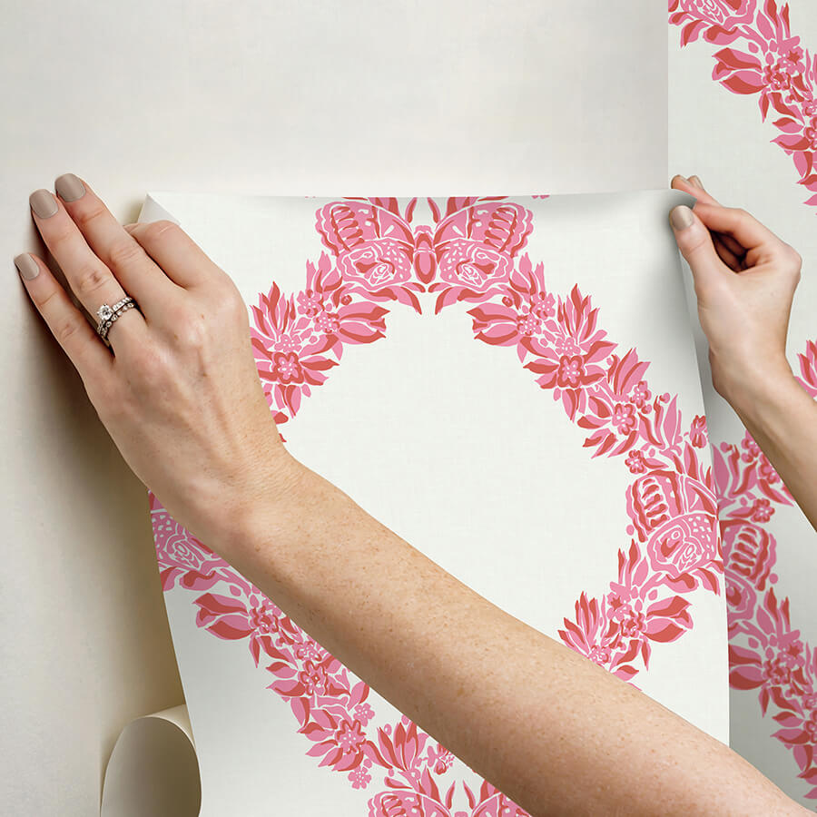 valentino-wreath-peel-and-stick-wallpaper-york-wallcoverings-scs6050 - York Wallcoverings Wallpaper