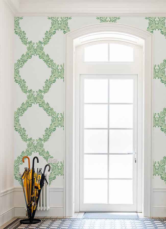 Jade Wreath Peel & Stick Wallpaper - York Wallcoverings - SCS6051 - York Wallcoverings Wallpaper