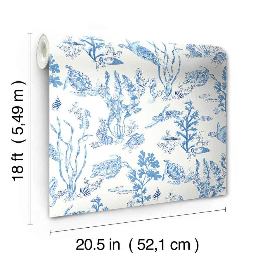 Azure Garparilla Peel & Stick Wallpaper - York Wallcoverings - SCS6057 - York Wallcoverings Wallpaper
