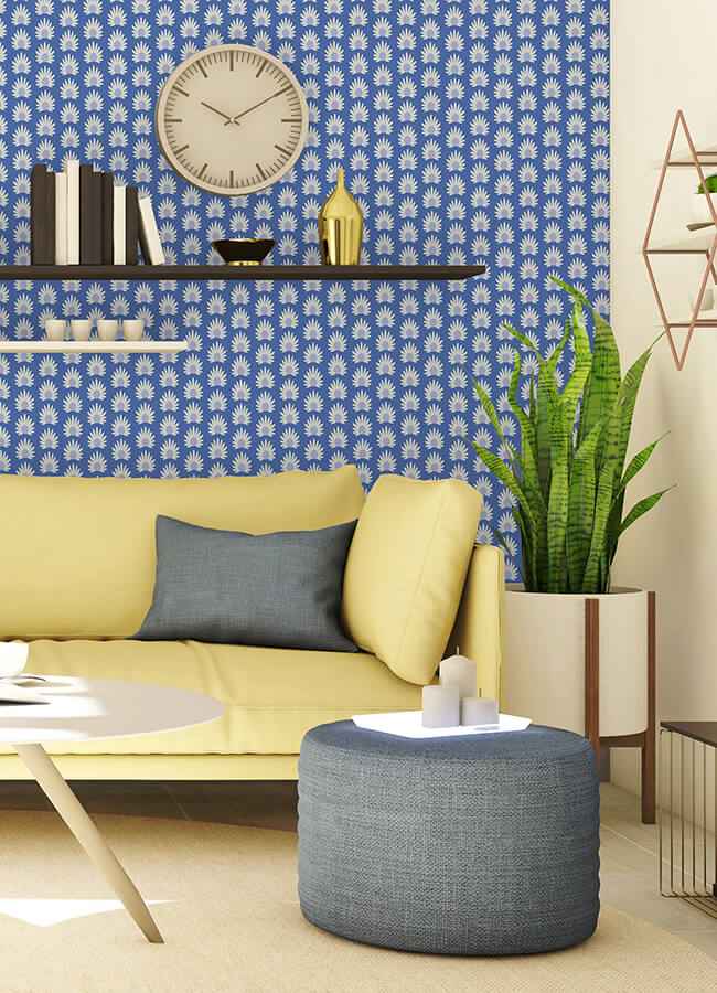 Azure Fleur Peel & Stick Wallpaper - York Wallcoverings - SCS6059 - York Wallcoverings Wallpaper