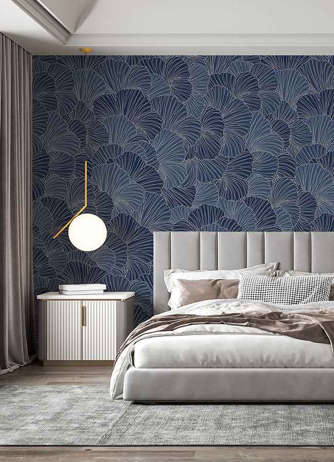 Petals Royal Blue Wall Mural - York Wallcoverings - ASTM5049 - York Wallcoverings Wallpaper