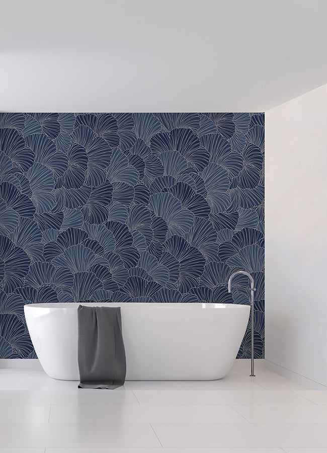 petals-royal-blue-wall-mural-york-wallcoverings-astm5049 - York Wallcoverings Wallpaper