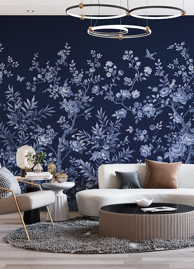 twilight-chinoiserie-midnight-blue-wall-mural-york-wallcoverings-astm5058 - York Wallcoverings Wallpaper