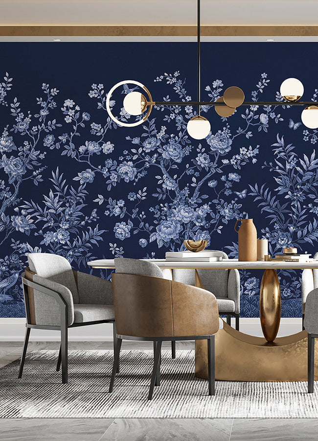 twilight-chinoiserie-midnight-blue-wall-mural-york-wallcoverings-astm5058 - York Wallcoverings Wallpaper