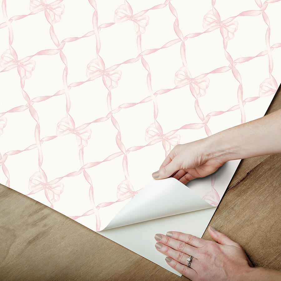 pink-jam-baby-bow-peel-and-stick-wallpaper-york-wallcoverings-lfs5012 - York Wallcoverings Wallpaper