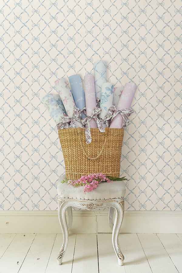 Dreamy Sky Baby Bow Peel and Stick Wallpaper - York Wallcoverings - LFS5013 - York Wallcoverings Wallpaper