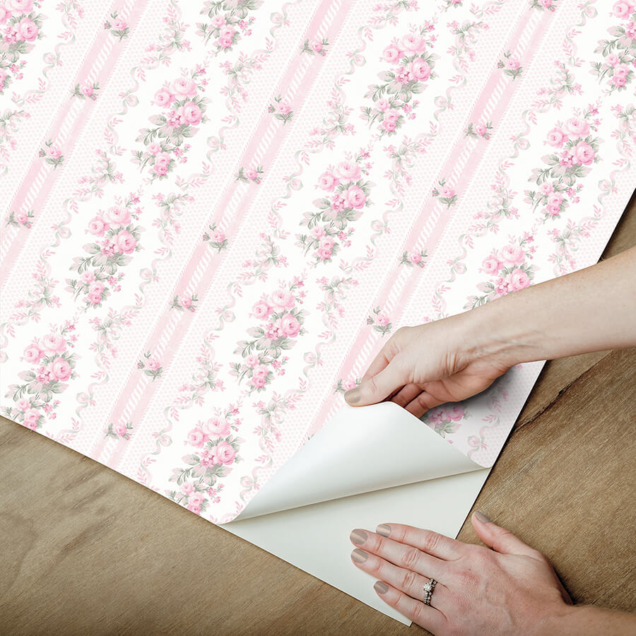 pink-parfait-dreamy-days-peel-and-stick-wallpaper-york-wallcoverings-lfs6111 - York Wallcoverings Wallpaper