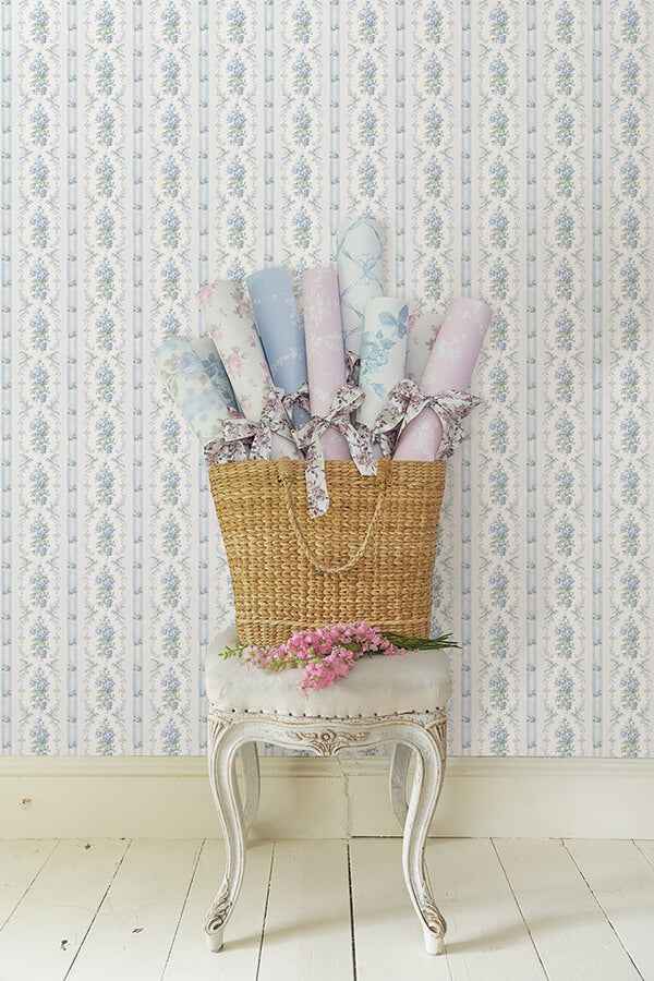 Sweet Blue Dreamy Days Peel and Stick Wallpaper - York Wallcoverings - LFS6112 - York Wallcoverings Wallpaper