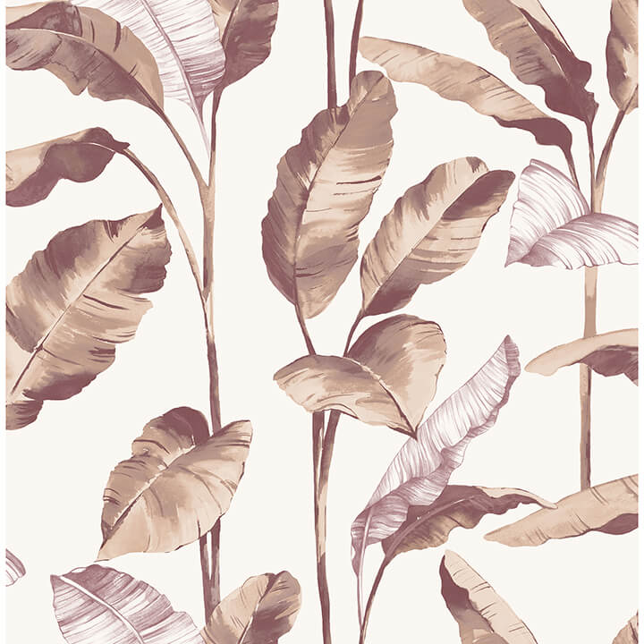 mauve-banana-leaf-peel-and-stick-wallpaper-york-wallcoverings-nus4902 - York Wallcoverings Wallpaper