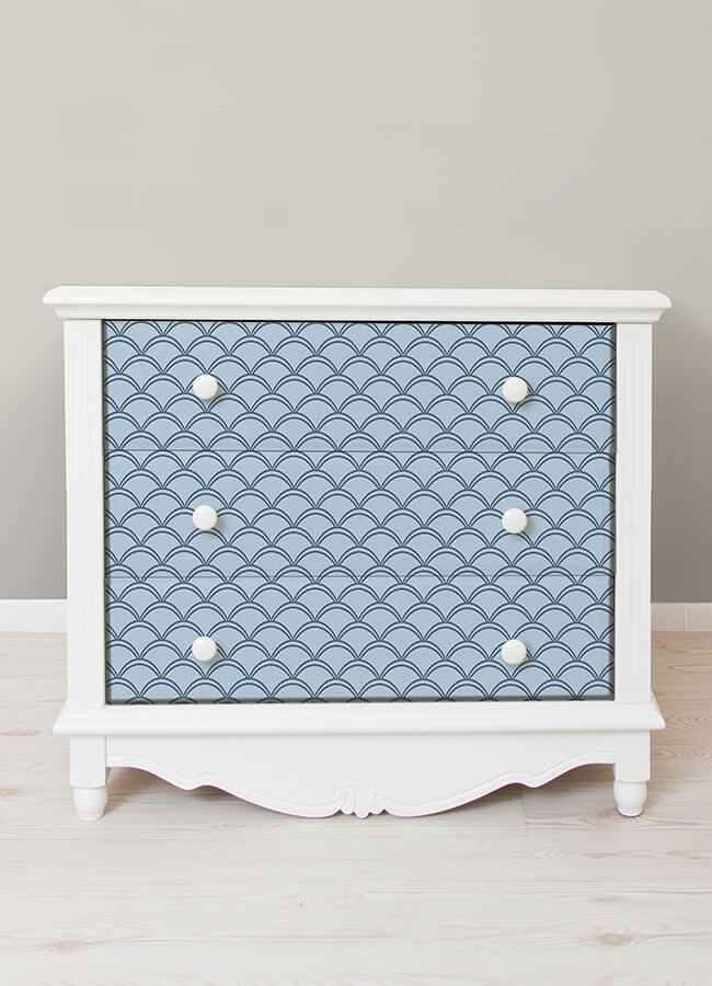 Blue Deco Wave Peel and Stick Wallpaper - York Wallcoverings - NUS4908 - York Wallcoverings Wallpaper