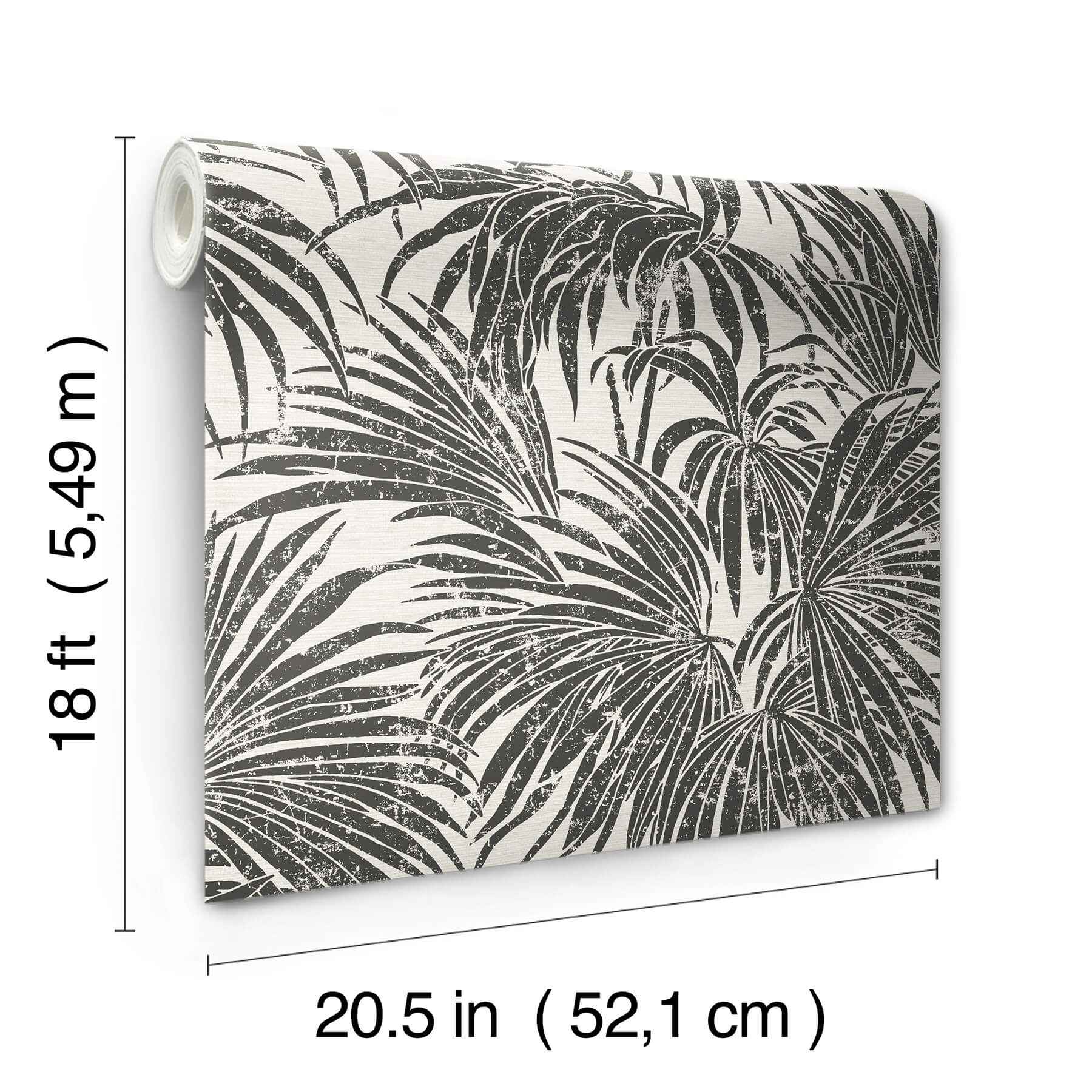 Black & White Cassava Palm Peel & Stick - York Wallcoverings - ESS6016 - York Wallcoverings Wallpaper
