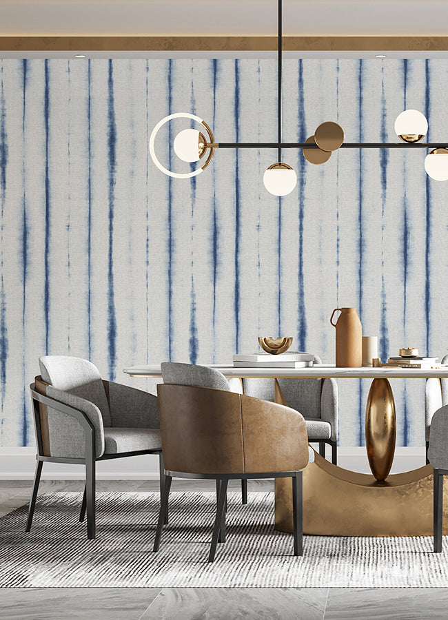hello-shibori-denim-blue-wall-mural-york-wallcoverings-astm5040 - York Wallcoverings Wallpaper