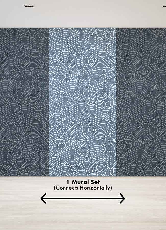 Waves Ocean Blue Wall Mural - York Wallcoverings - ASTM5041 - York Wallcoverings Wallpaper