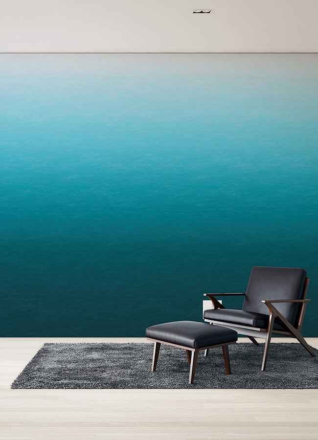 Caribbean Sea Teal Blue Ombre Wall Mura - York Wallcoverings - ASTM5043 - York Wallcoverings Wallpaper