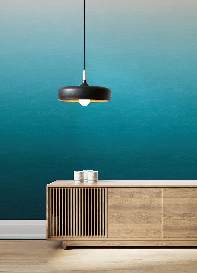 caribbean-sea-teal-blue-ombre-wall-mural-york-wallcoverings-astm5043 - York Wallcoverings Wallpaper