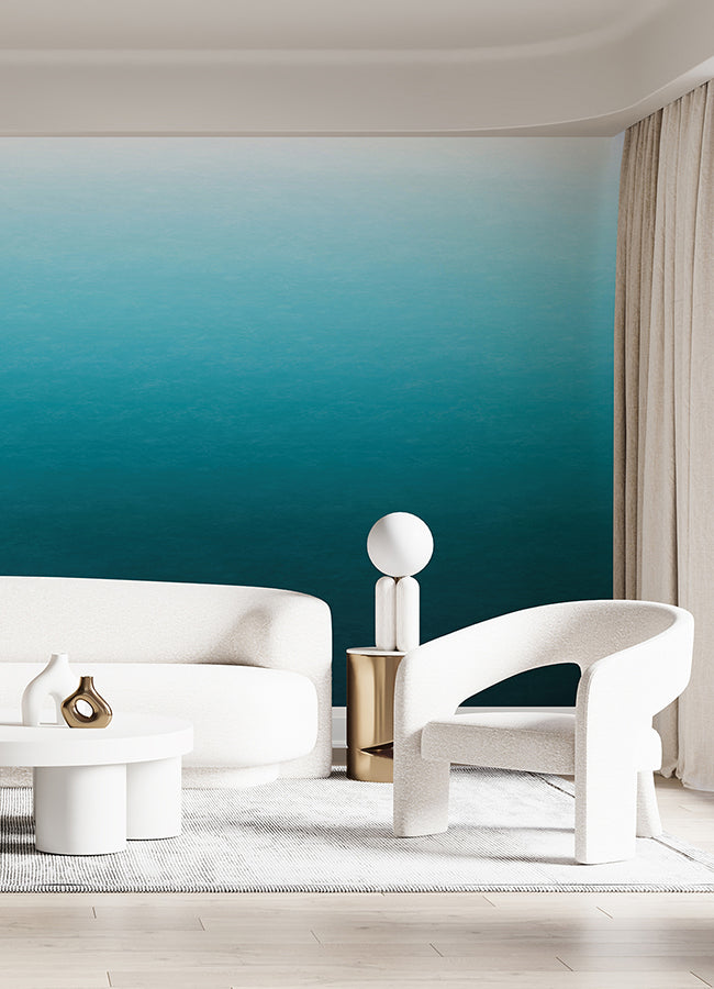 caribbean-sea-teal-blue-ombre-wall-mural-york-wallcoverings-astm5043 - York Wallcoverings Wallpaper