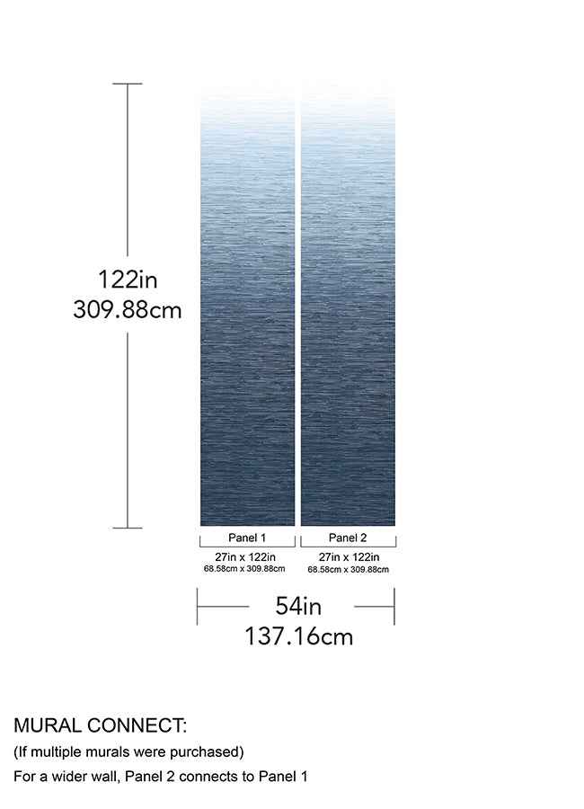 Into the Deep Dark Blue Ombre Wall Mural - York Wallcoverings - ASTM5046 - York Wallcoverings Wallpaper