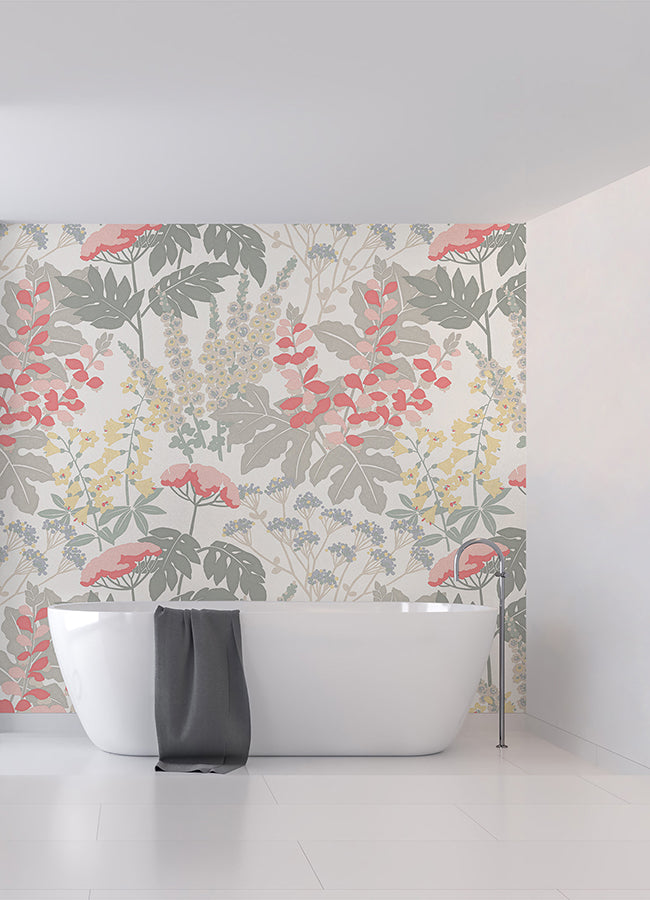 pink-paradise-pink-dove-grey-wall-mural-york-wallcoverings-astm5048 - York Wallcoverings Wallpaper