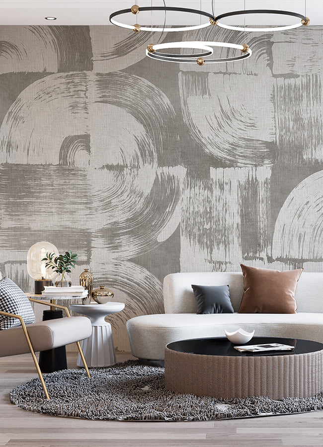 brushstrokes-dove-grey-wall-mural-york-wallcoverings-astm5051 - York Wallcoverings Wallpaper