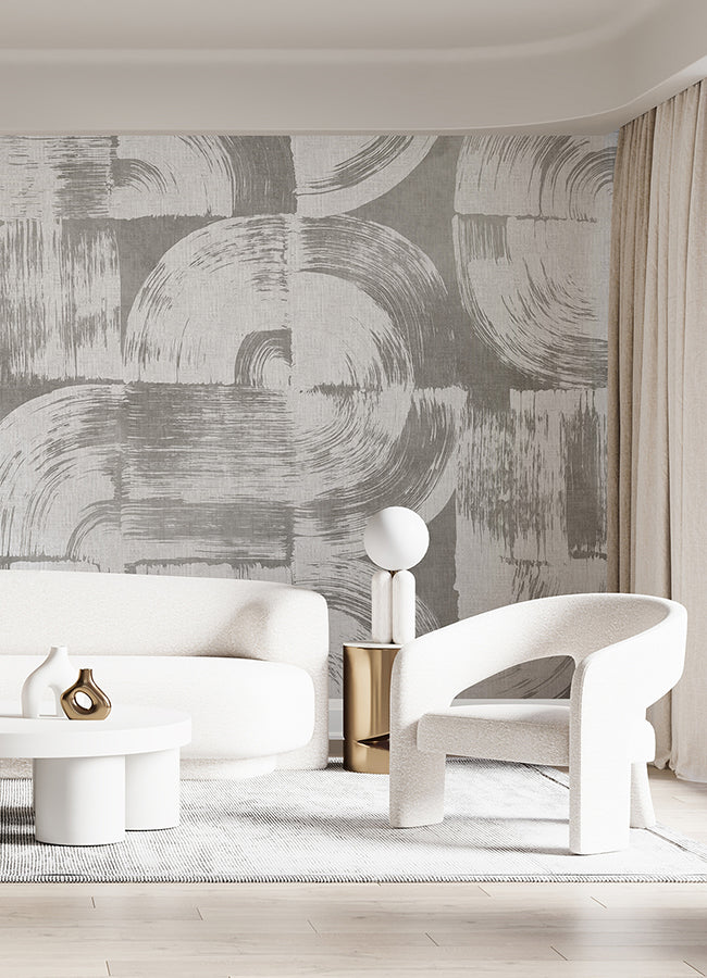 brushstrokes-dove-grey-wall-mural-york-wallcoverings-astm5051 - York Wallcoverings Wallpaper