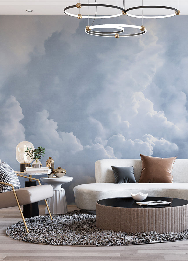 in-the-clouds-sky-blue-wall-mural-york-wallcoverings-astm5053 - York Wallcoverings Wallpaper