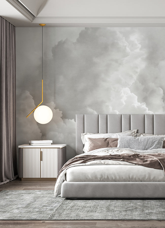in-the-clouds-dove-grey-wall-mural-york-wallcoverings-astm5054 - York Wallcoverings Wallpaper