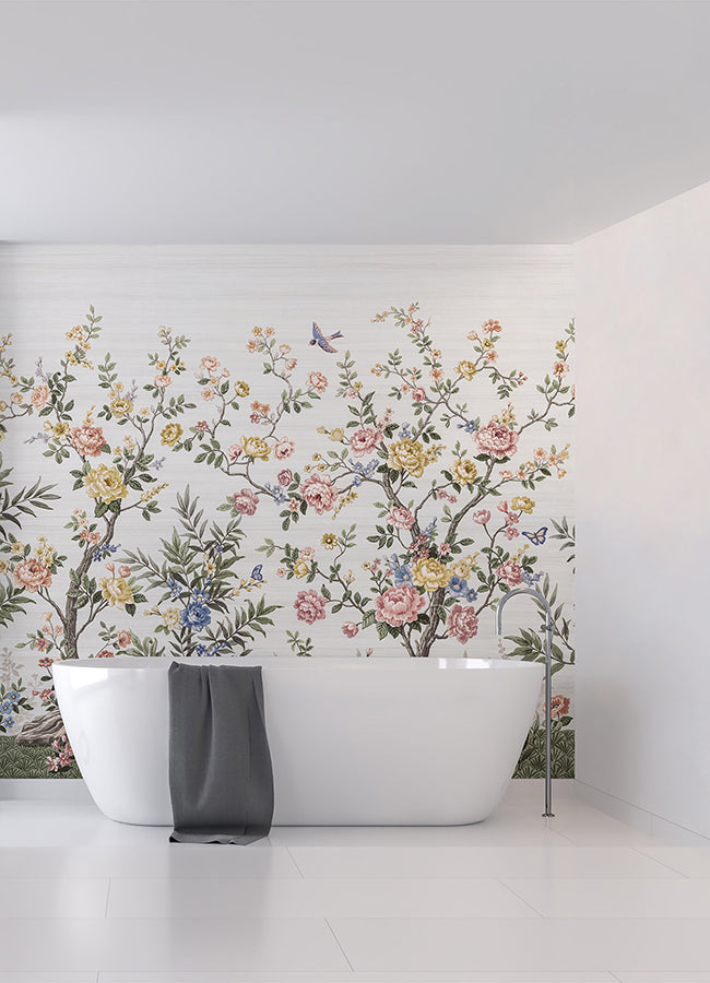 spring-chinoiserie-soft-white-wall-mural-york-wallcoverings-astm5055 - York Wallcoverings Wallpaper