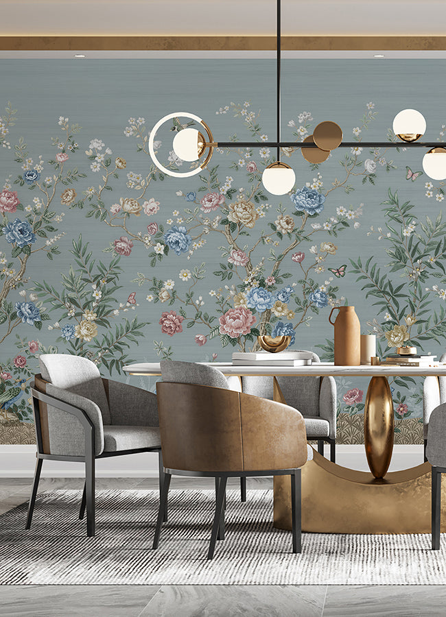 winter-chinoiserie-robins-egg-blue-wall-mural-york-wallcoverings-astm5057 - York Wallcoverings Wallpaper