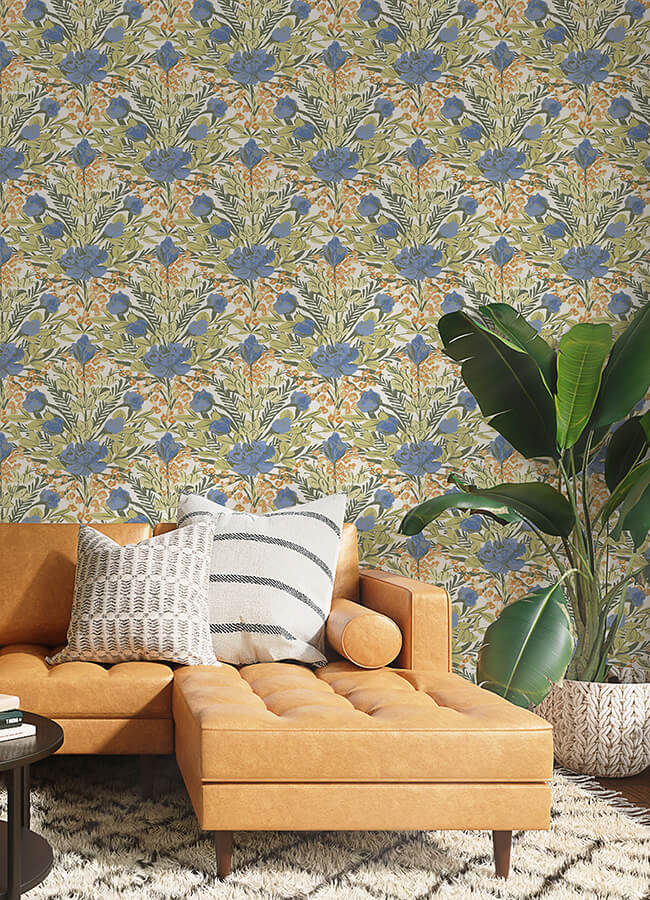 bright-multi-moody-june-blooms-peel-and-stick-wallpaper-york-wallcoverings-bds6077 - York Wallcoverings Wallpaper