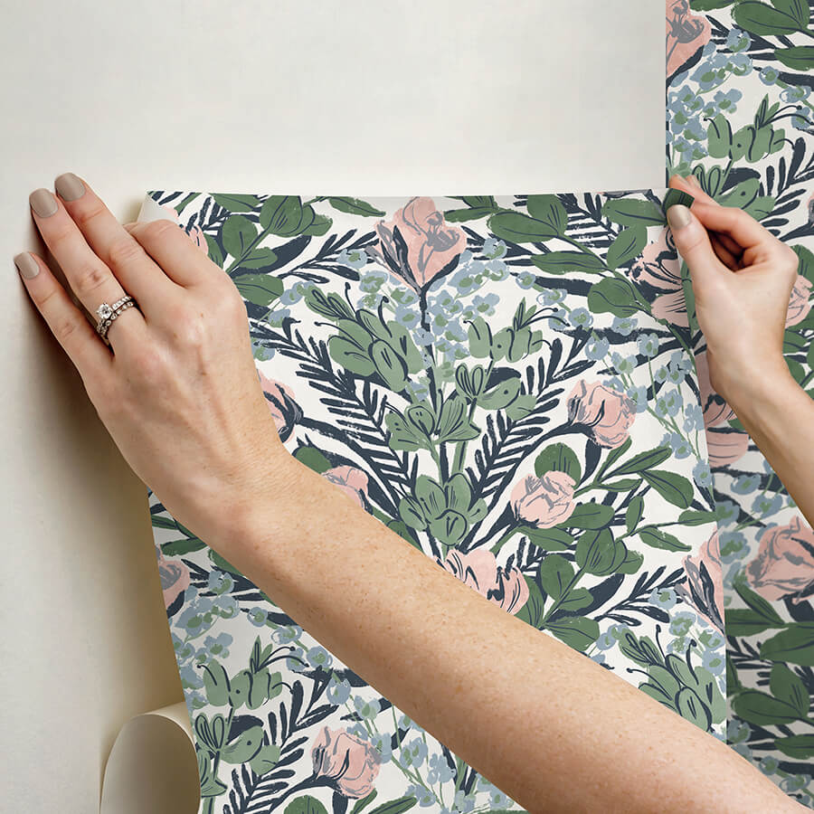 soft-multi-moody-june-blooms-peel-and-stick-wallpaper-york-wallcoverings-bds6078 - York Wallcoverings Wallpaper