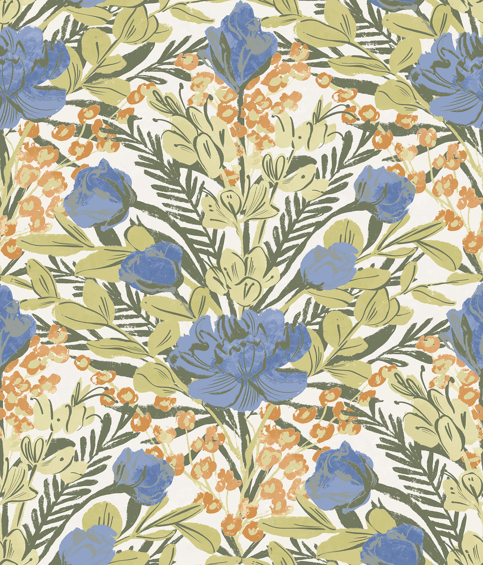 bright-multi-moody-june-blooms-peel-and-stick-wallpaper-york-wallcoverings-bds6077 - York Wallcoverings Wallpaper