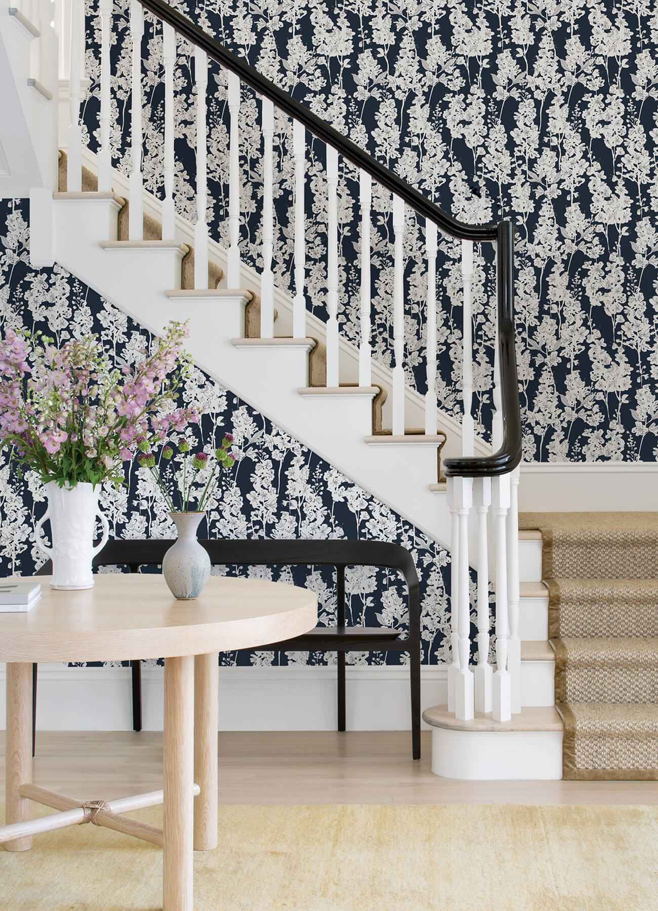 Navy Larkspur Peel & Stick Wallpaper - York Wallcoverings - BDS6074 - York Wallcoverings Wallpaper