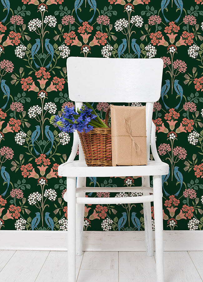 green-multi-meadow-song-peel-and-stick-wallpaper-york-wallcoverings-nus6093 - York Wallcoverings Wallpaper