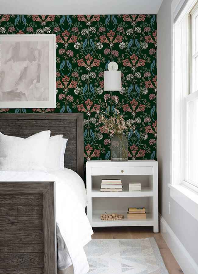 Green Multi Meadow Song Peel and Stick Wallpaper - York Wallcoverings - NUS6093 - York Wallcoverings Wallpaper
