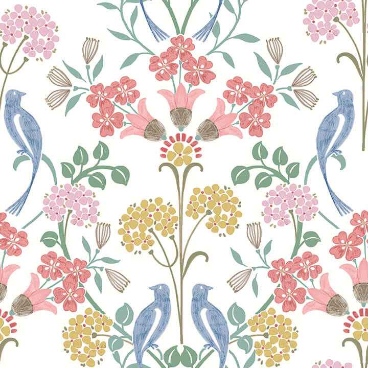 Pink Meadow Song Peel & Stick Wallpaper - York Wallcoverings - NUS6094 - York Wallcoverings Wallpaper