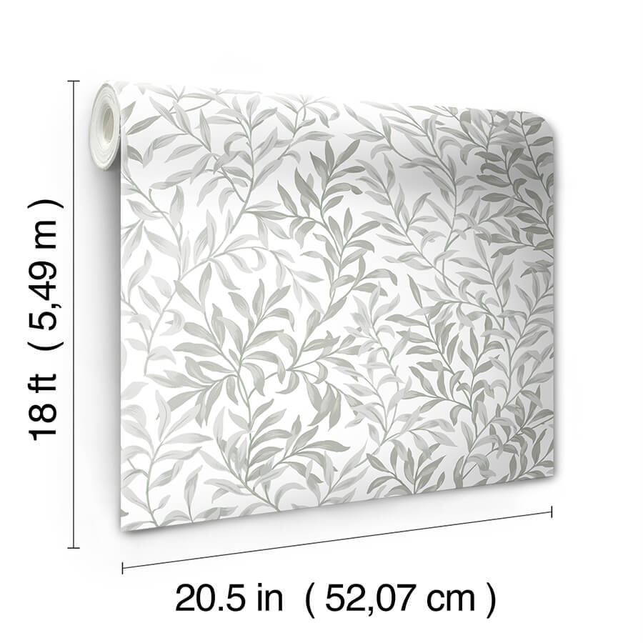 sea-salt-grey-terrace-vines-peel-and-stick-wallpaper-york-wallcoverings-nus6099 - York Wallcoverings Wallpaper
