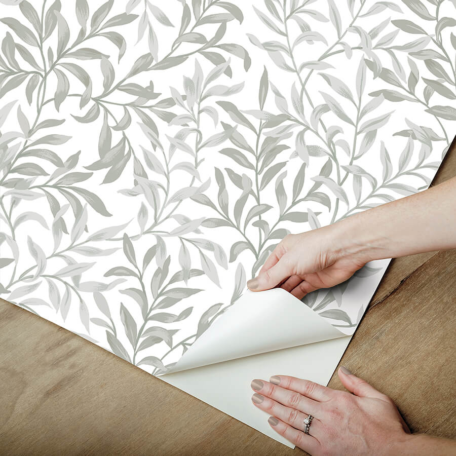 sea-salt-grey-terrace-vines-peel-and-stick-wallpaper-york-wallcoverings-nus6099 - York Wallcoverings Wallpaper