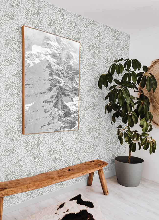 Sea Salt Grey Terrace Vines Peel and Stick Wallpaper - York Wallcoverings - NUS6099 - York Wallcoverings Wallpaper