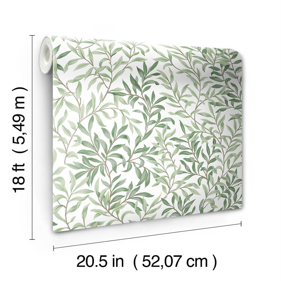 herb-green-terrace-vines-peel-and-stick-wallpaper-york-wallcoverings-nus6101 - York Wallcoverings Wallpaper