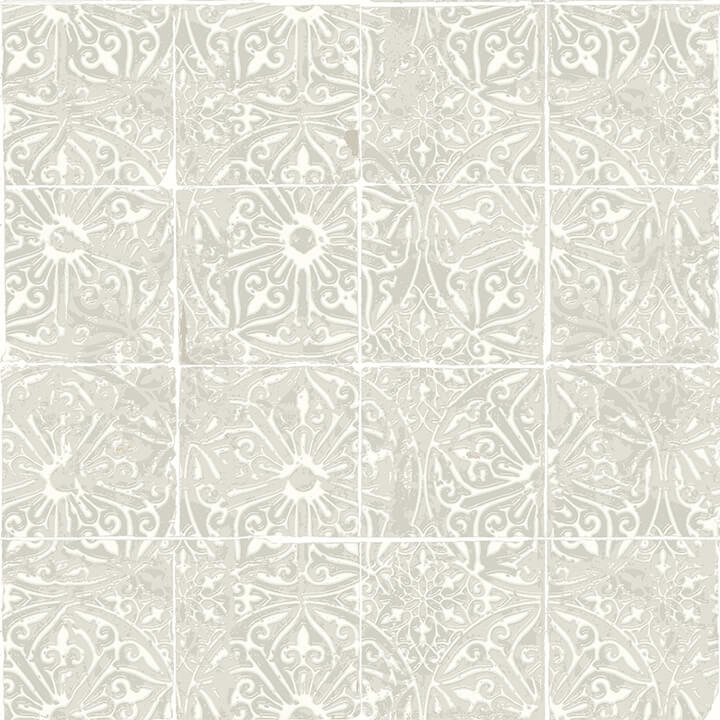 grey-provincial-tile-peel-and-stick-wallpaper-york-wallcoverings-nus6102 - York Wallcoverings Wallpaper