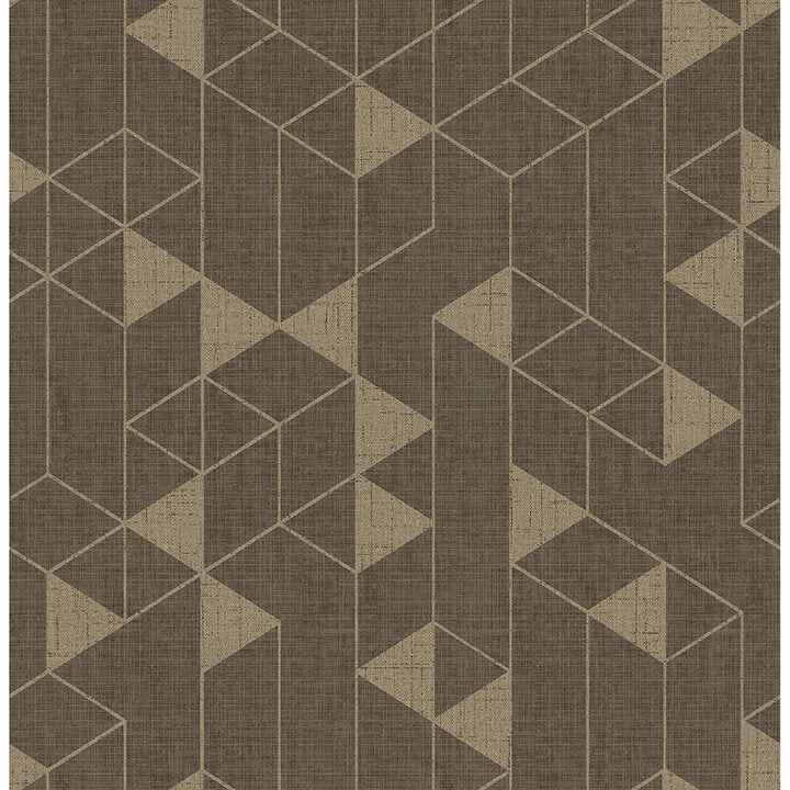 fairbank-chocolate-linen-geometric-wallpaper-york-wallcoverings-4034-26773 - York Wallcoverings Wallpaper