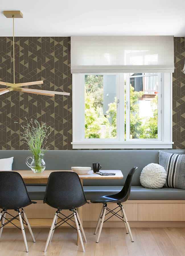 fairbank-chocolate-linen-geometric-wallpaper-york-wallcoverings-4034-26773 - York Wallcoverings Wallpaper