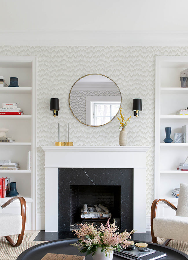 Holmby Bone Brushstroke Zigzag Wallpaper - York Wallcoverings - 4034-26778 - York Wallcoverings Wallpaper