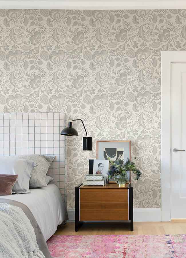 culver-grey-jacobean-wallpaper-york-wallcoverings-4034-26780 - York Wallcoverings Wallpaper