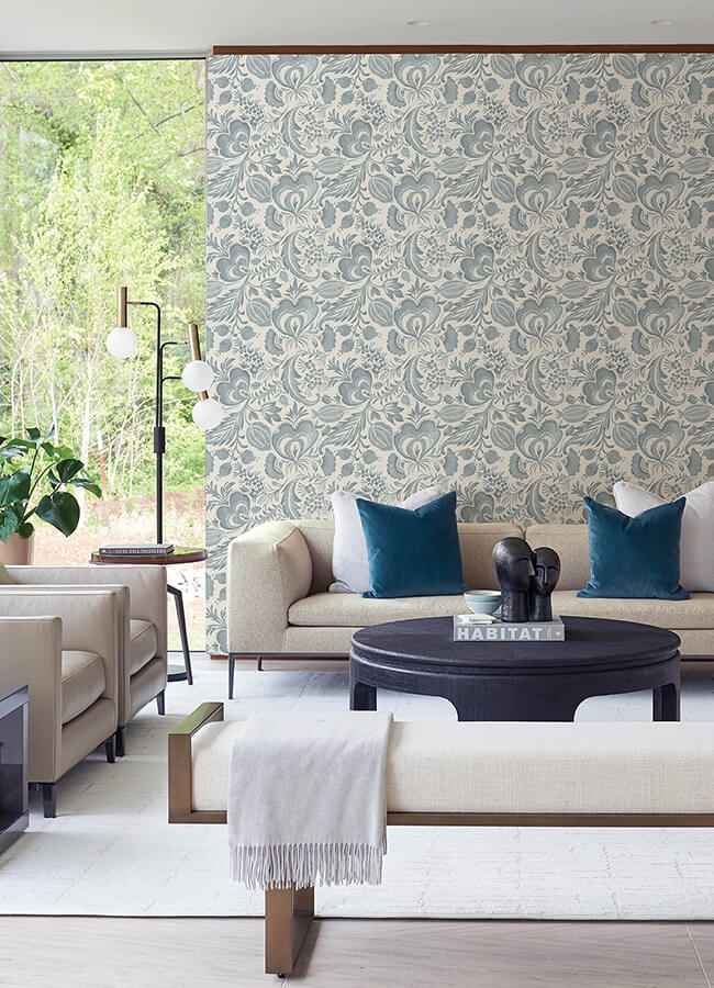 culver-slate-jacobean-wallpaper-york-wallcoverings-4034-26781 - York Wallcoverings Wallpaper
