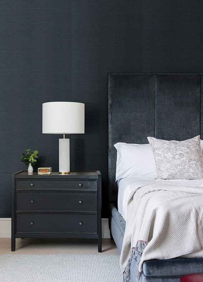 Colcord Navy Sisal Grasscloth Wallpaper - York Wallcoverings - 4034-72106 - York Wallcoverings Wallpaper